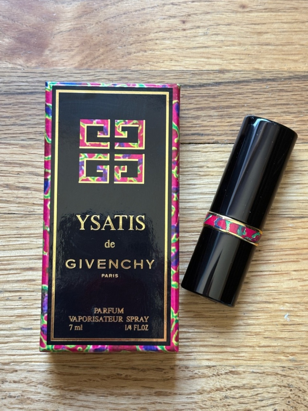 Givenchy Ysatis Travel Parfum 4 fl oz Spray in Black with Pink Accent